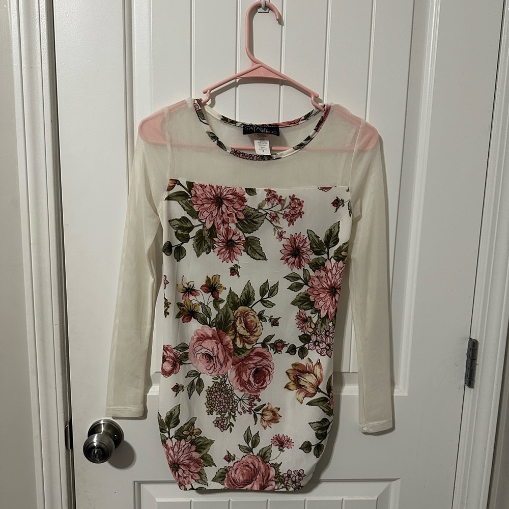 Say Anything Girls Floral/Mesh Blouse